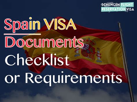 spain schengen visa requirements
